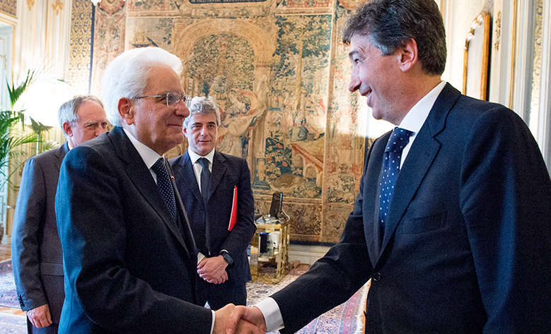 Giacomo Basso Presidente Casartigiani con Sergio Mattarella